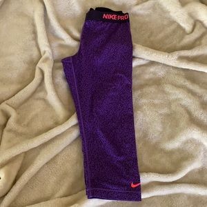 Nike Pro Crop Purple Spandex Pants